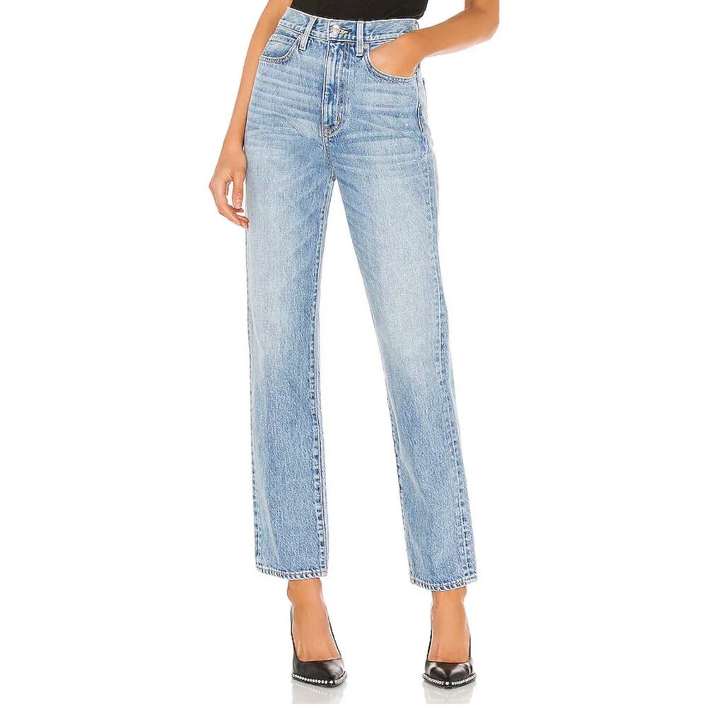 SLVRLAKE London High Rise Straight Jeans in Light Wash